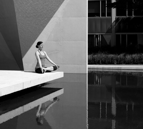 A serene image of a person meditating, symbolizing mental clarity and calm.